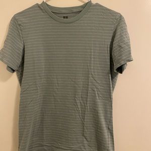 Uniqlo Cotton Tshirt Sage Green Striped